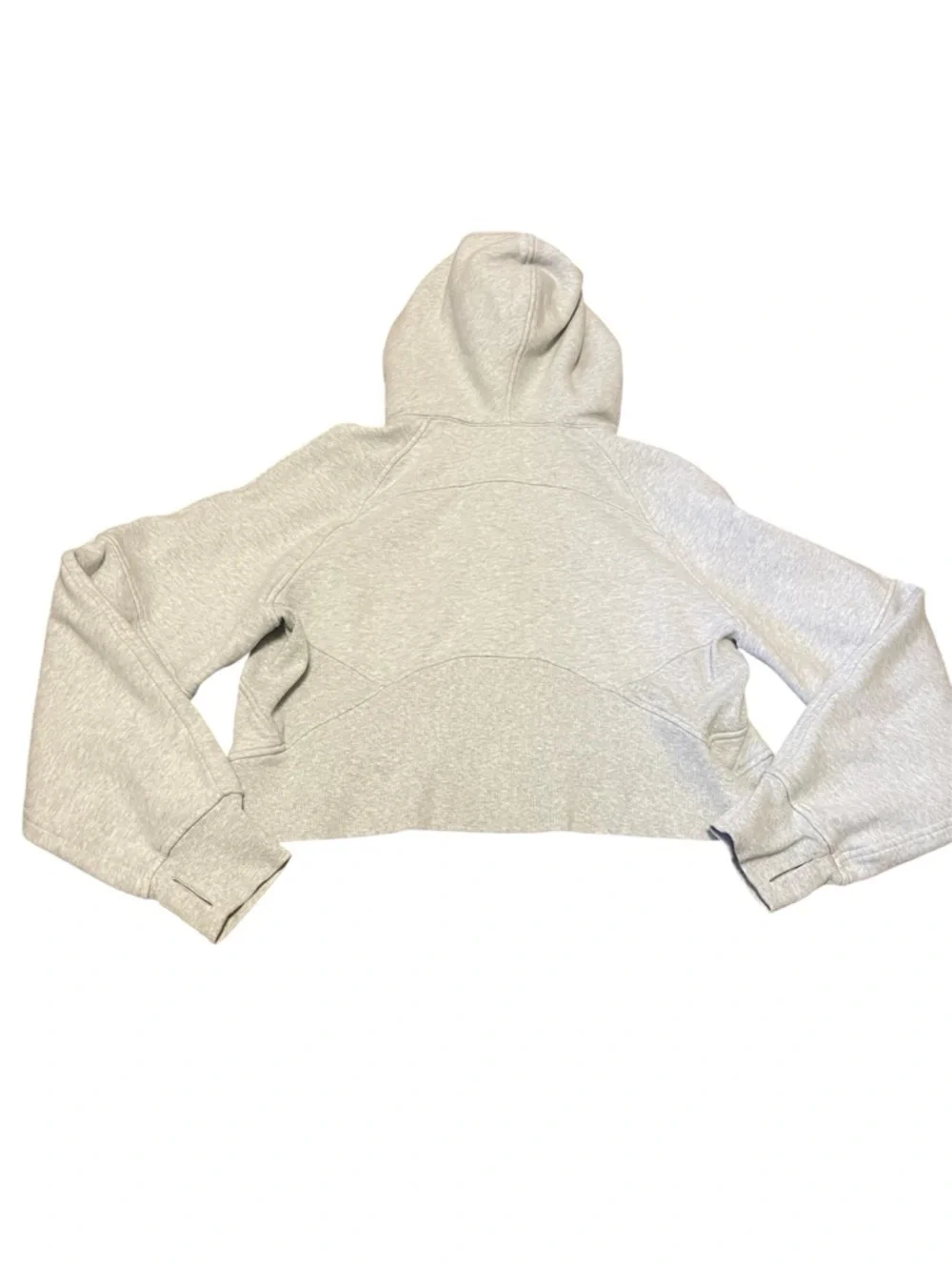 Lululemon Cropped Light Gray Hooded Pullover Scuba Sweater Size XS - Picture 2 of 4